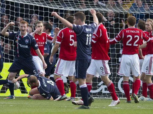 Ross County celebrate against Aberdeen