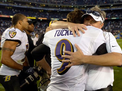 Celebrations for the Baltimore Ravens.