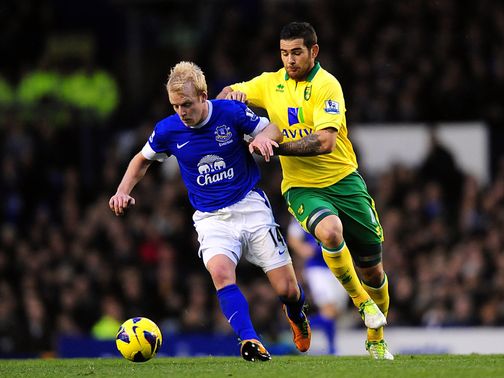 Steven Naismith holds off Bradley Johnson