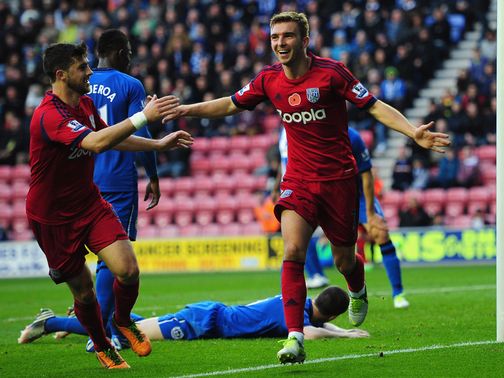 West Brom celebrate against Wigan