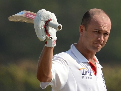 Jonathan Trott made 101 for England before opting to retire from the crease