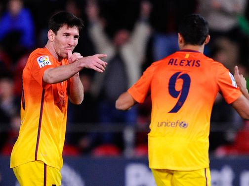 Lionel Messi: Twice on target in Barca win