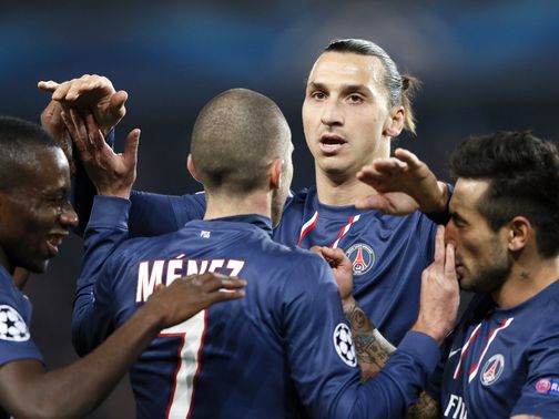 Zlatan Ibrahimovic leads the celebrations for PSG