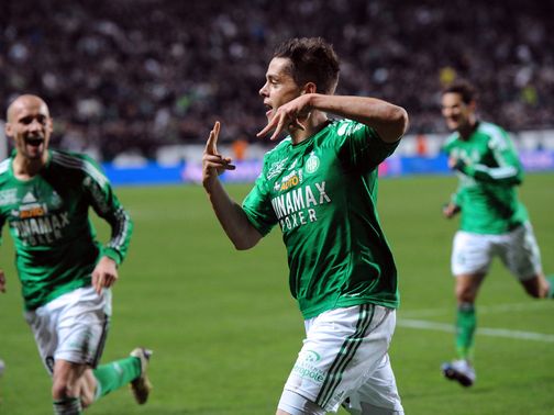St Etienne celebrate after their semi-final victory