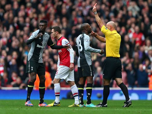 Emmanuel Adebayor: Sent off at Arsenal