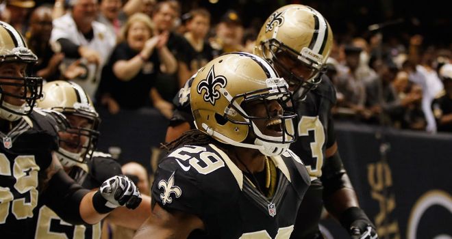 New Orleans Saints celebrate a huge victory over rivals Atlanta