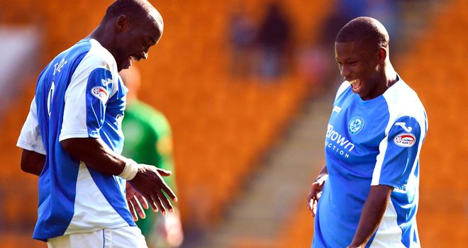 Hasselbaink (r): Struck late leveller for Saints
