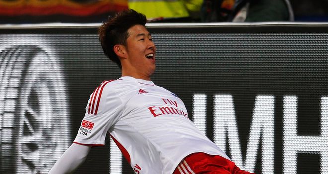 Heung-min Song celebrates the only goal