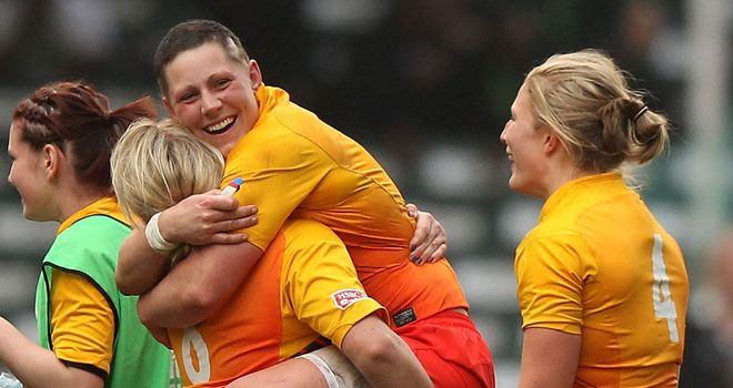Hong Kong heroines: Heather celebrates England's dramatic Sevens victory
