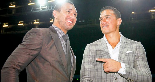 Boxing convert Quade Cooper (l) with Sonny Bill Williams