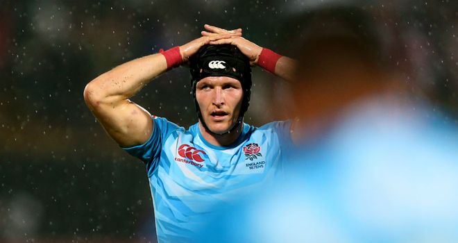 Tom Powell: reacts after England's defeat to Portugal that meant they slipped into the Bowl competition