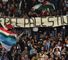 Lazio fans waved banners in support of Palestine during the match