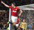 Robin van Persie: Manchester United striker celebrates after scoring the fastest goal of the season