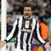 Fabio Quagliarella celebrates after his deflected shot finds the net to put Juventus into a 1-0 lead