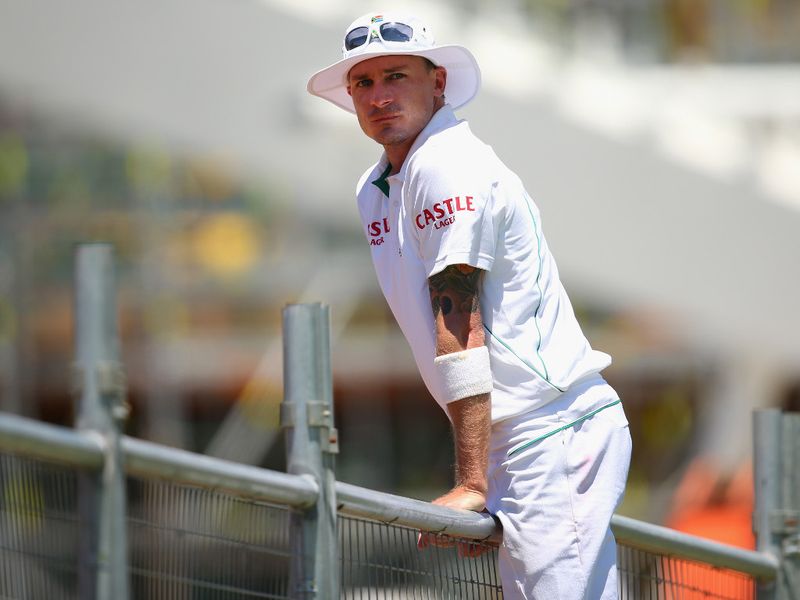 Dale Steyn had to fetch the ball in the construction site after Imran Tahir was hit for six off his first delivery.