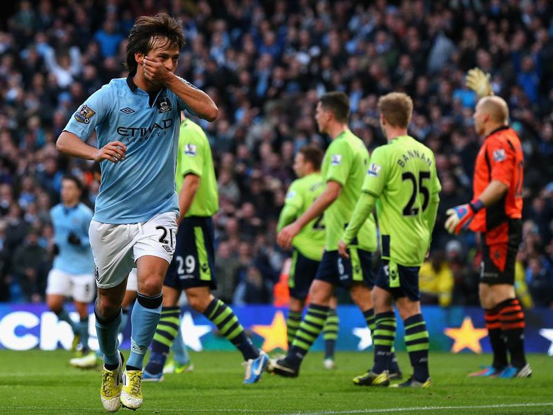 After a poor 45 minutes, Manchester City take the lead on the stroke of half-time, David Silva is the man on the scoresheet...