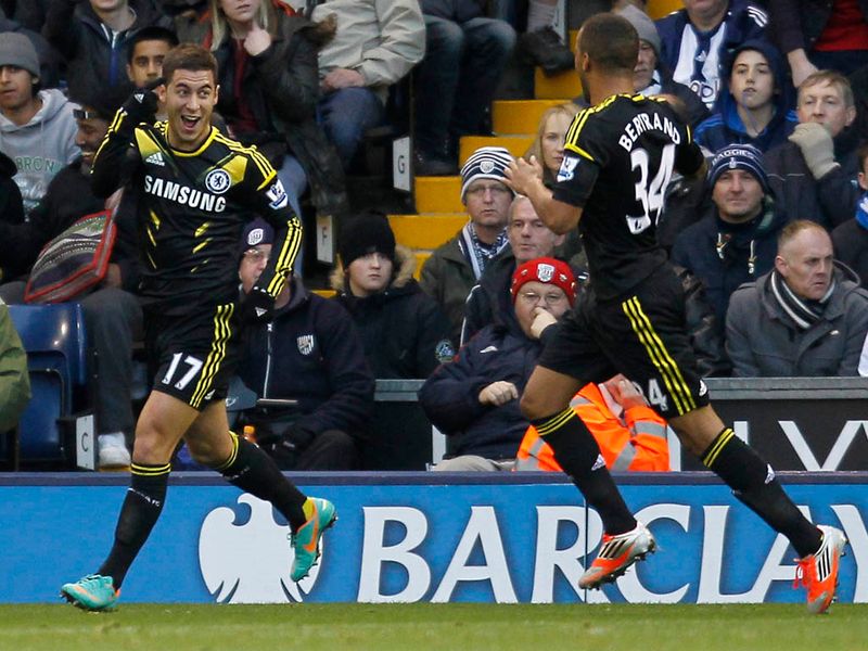 Just before half-time Chelsea level, Eden Hazard meets an Azpilicueta cross at the far post, his header takes a slight deflection off Billy Jones.