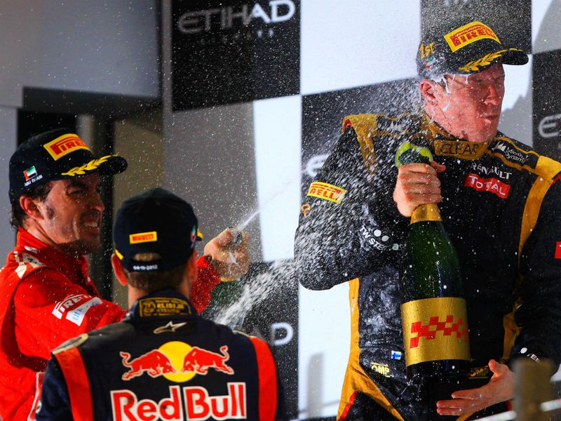 Fernando and Sebastian spray Kimi