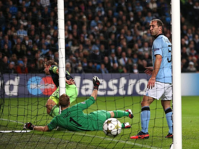Siem De Jong gave Ajax a shock early lead at Manchester City
