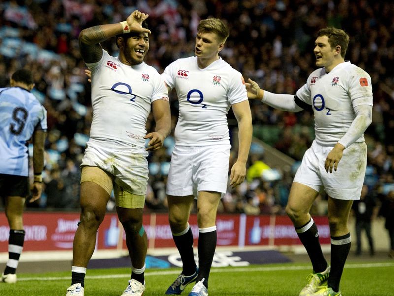 Tuilagi celebrates after completing his brace