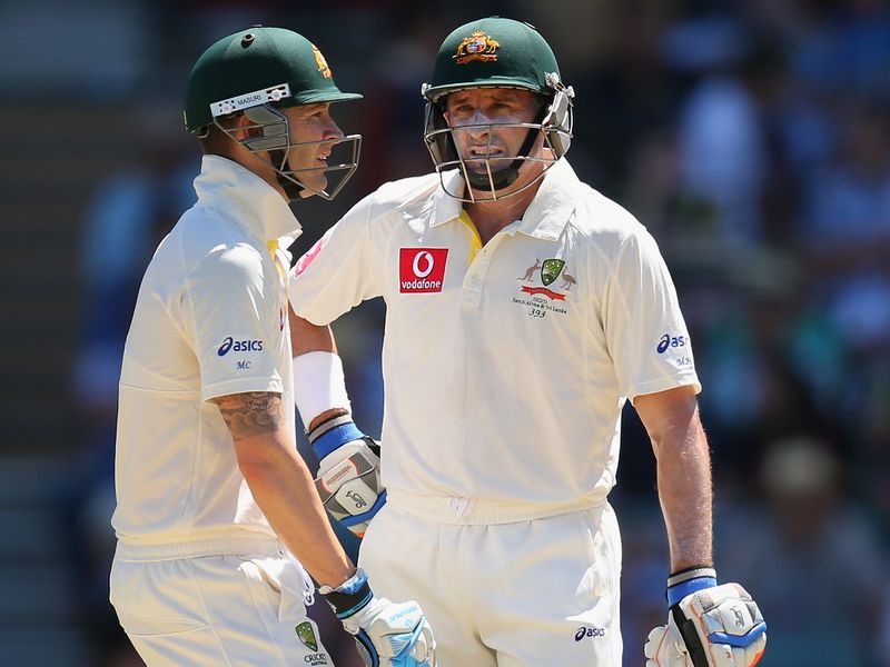 Michael Clarke and Michael Hussey put on 70 together by tea.
