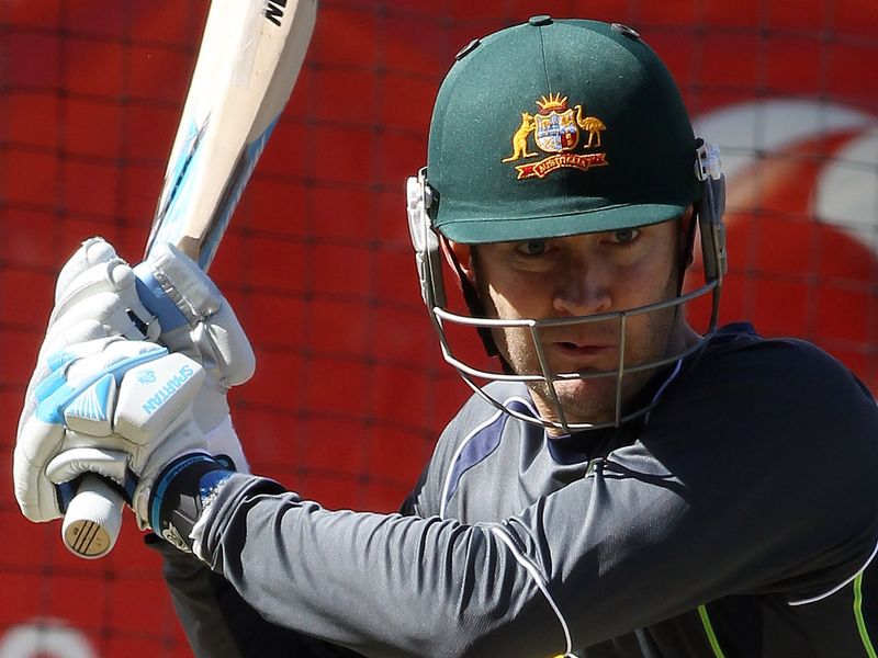 The skipper then had a bat in the nets.