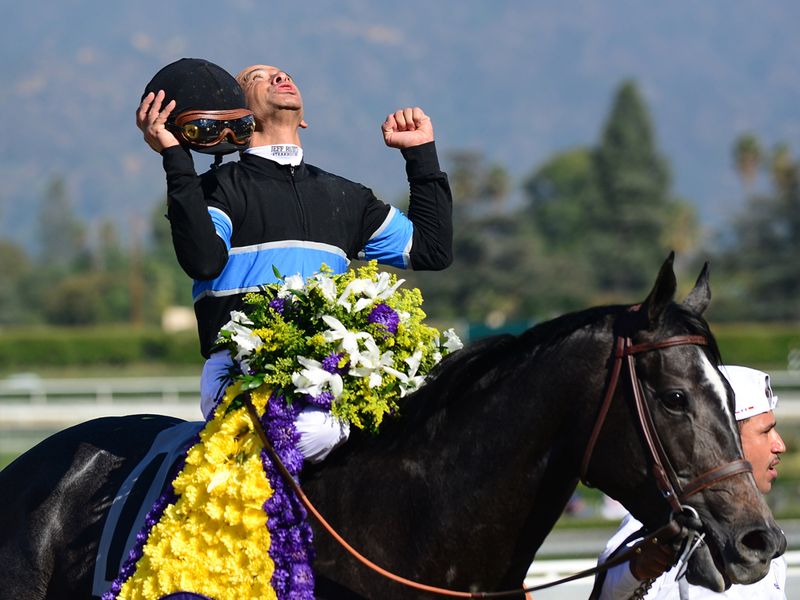 Mike Smith celebrates his win on Mizdirection
