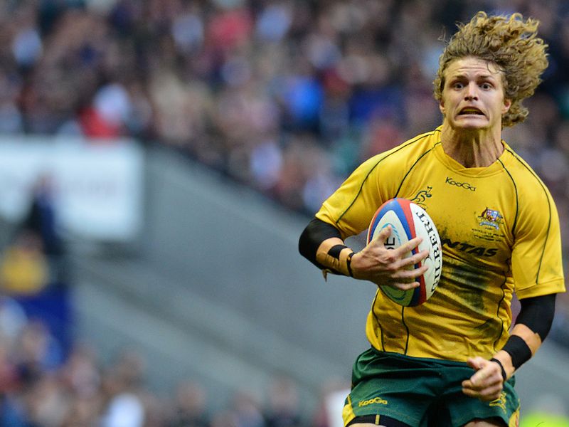Nick Cummins got over in the corner for Australia's first try