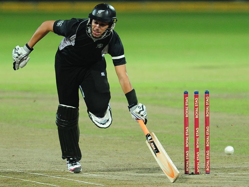 Ross Taylor was run out soon after the second rain delay, the score on 43 for three.