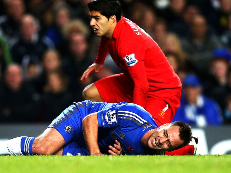 But after a collision with the blameless Luis Suarez...