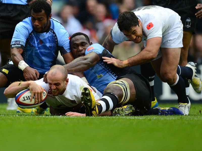 England's first try came from Charlie Sharples, who would later grab another
