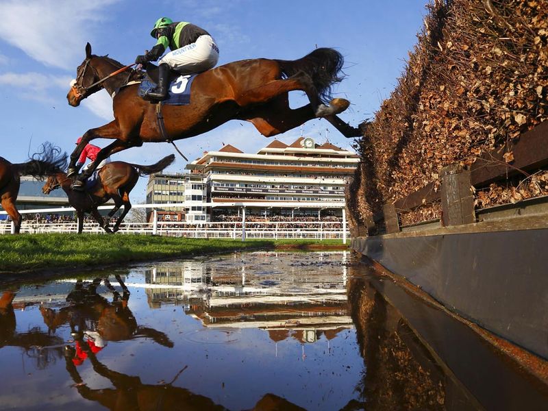 Harry Topper on his way to a remarkable win in the feature novice chase