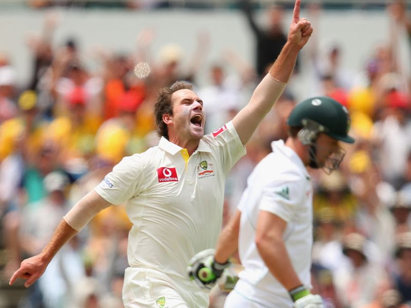 Hastings welcomed his first Test wicket.