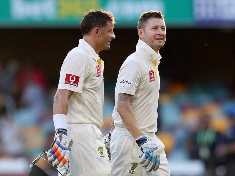 Michael Hussey and Clarke shared an unbroken 188-run stand before the close of play.