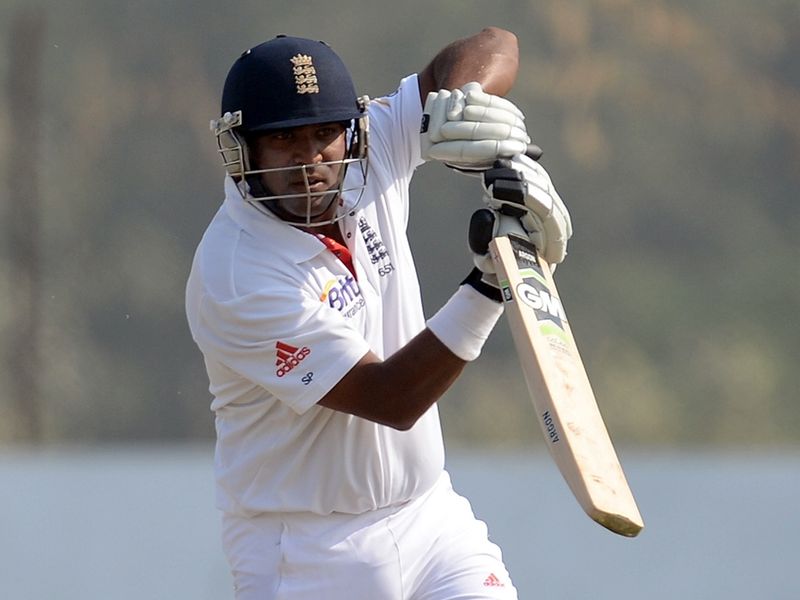 ...and Patel recorded yet another half ton on the tour, making 67 as England were all out for 521.