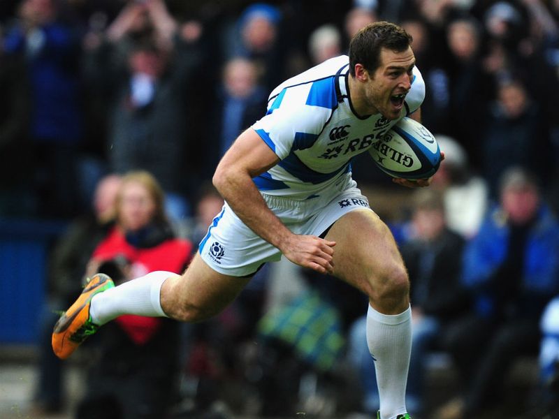 Tim Visser goes in for the first of his two tries