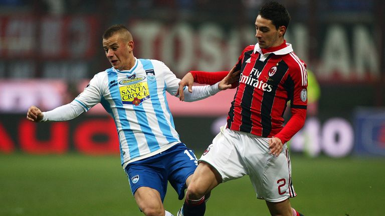 Vladimir Weiss is challenged by Mattia De Sciglio