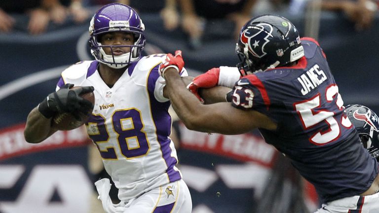 Adrian Peterson: still short of 2,000 yards rushing, despite Minnesota winning on the road