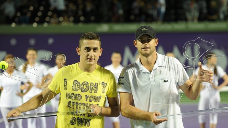 Nicolas Almagro beat Andy Roddick 6-4 7-5 in the Miami Tennis Cup exhibition final