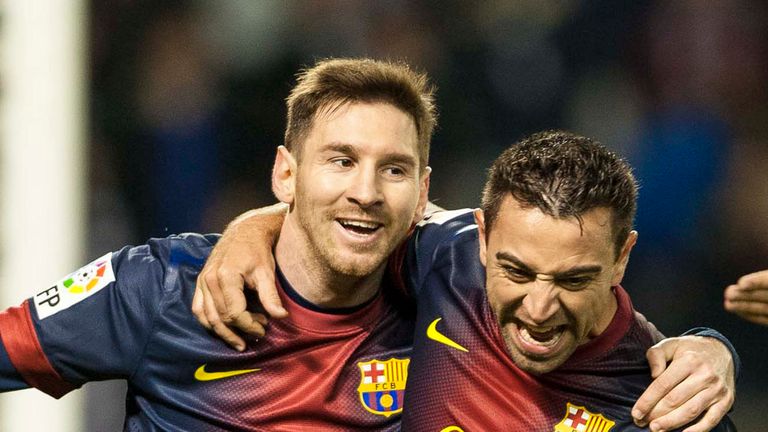 Barcelona joy: Lionel Messi and Xavi scored as the leaders beat Real Valladolid 3-1