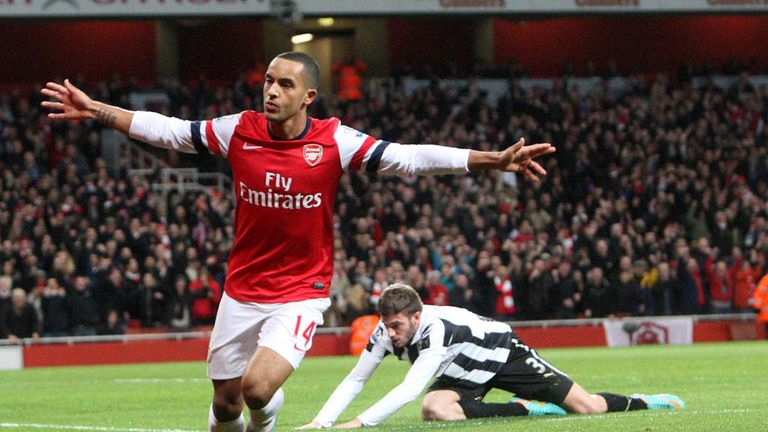Theo Walcott staked his claim for a striking role with a Christmas hat-trick