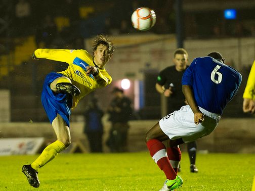 Murray Davidson has a shot on goal