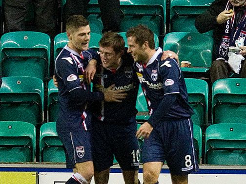 Ross County celebrate scoring the game's only goal