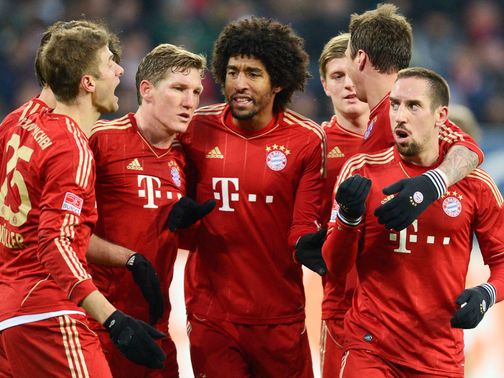 Celebrations for Bayern Munich at Augsburg