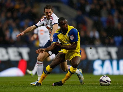 Sam Ricketts and Michail Antonio battle for the ball
