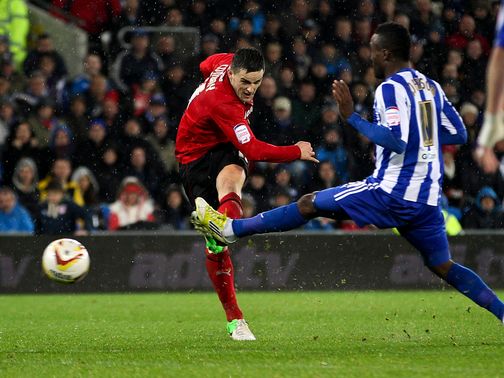 Craig Conway scores Cardiff's winner against Sheffield Wednesday.