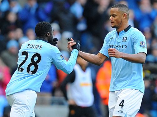 City are forced into a big change as Kolo Toure replaces Vincent Kompany&nbsp;