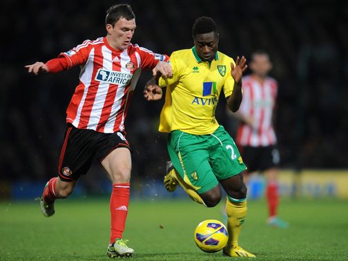 Craig Gardner in action as Sunderland lose at Norwich.