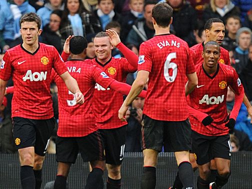 United celebrate after opening up a two-goal lead&nbsp;