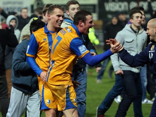 Louis Briscoe: Celebrates after scoring winner